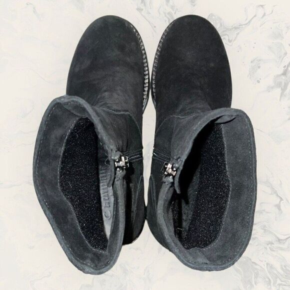 La Canadienne Gavan Suede Buckle Bootie Waterproof Platform Womens Size 7.5M - Picture 6 of 9